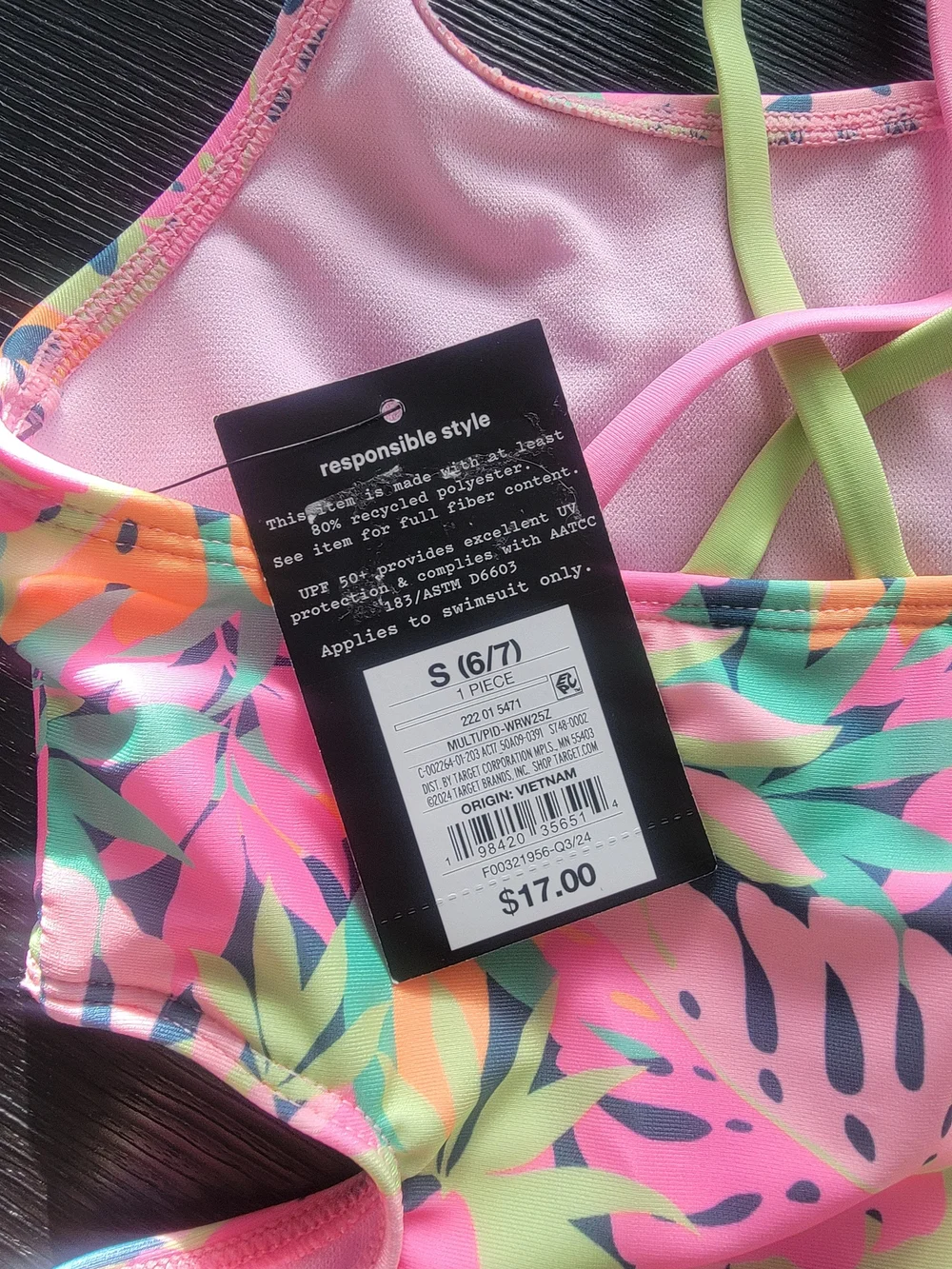 Art Class Girls One Piece Swimsuit Size S ( 6/7)